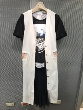 「Gozo（ゴソ）のアイテム（トップス）」を使った、宛蓁謝さん（レディース・160cm）の夏コーディネート