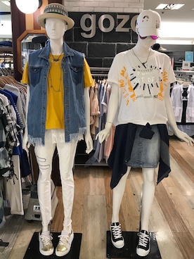 「Gozo（ゴソ）のアイテム（トップス）」を使った、宛蓁謝さん（レディース・160cm）の夏コーディネート