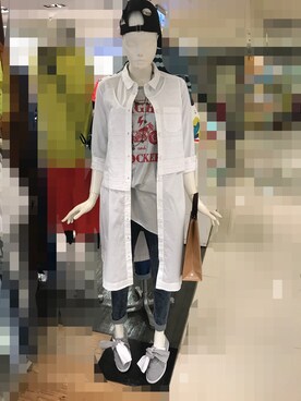 「Gozo（ゴソ）のアイテム（トップス）」を使った、宛蓁謝さん（レディース・160cm）の夏コーディネート