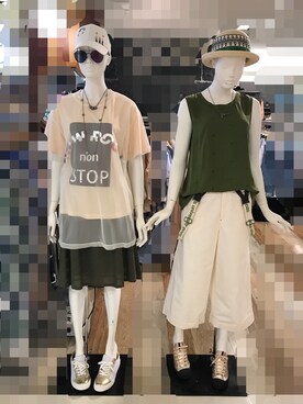 「Gozo（ゴソ）のアイテム（トップス）」を使った、宛蓁謝さん（レディース・165cm）の夏コーディネート