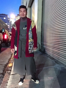 「アイテム（ダウンジャケット/コート）」を使った、dannyshihさん（メンズ・175cm）の冬コーディネート