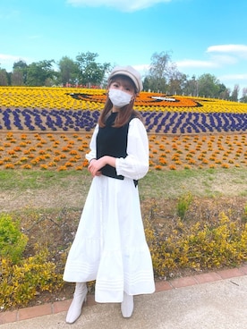 「JUSGLITTY（ジャスグリッティー）のアイテム（シャツワンピース）」を使った、Hikariさん（レディース・153cm）の春コーディネート