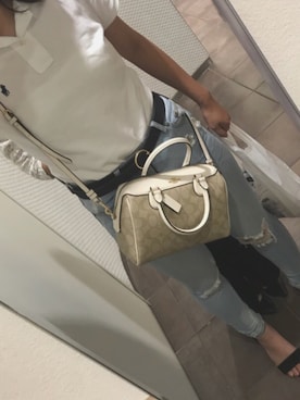 「COACH（コーチ）のアイテム（ショルダーバッグ、その他）」を使った、ぽんちゃんさん（レディース）の夏コーディネート