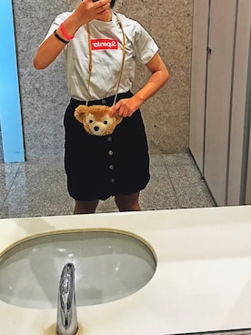 「superstarのアイテム（Tシャツ/カットソー、ホワイト系）」を使った、ぽんちゃんさん（レディース）の夏コーディネート