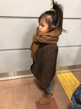 「BOBSON（ボブソン）のアイテム（ジャケット/アウター）」を使った、nanaさん（キッズ・100cm）の冬コーディネート