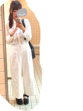 「アイテム（音楽/本・雑誌、レッド系）」を使った、ゆうさん（レディース・165cm）の夏コーディネート