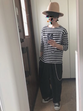 「アイテム（財布/小物、ホワイト系）」を使った、おやびんさん（メンズ・170cm）の春コーディネート
