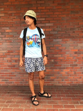 「BRONER（ブローナー）のアイテム」を使った、funashitさん（メンズ・184cm）の夏コーディネート