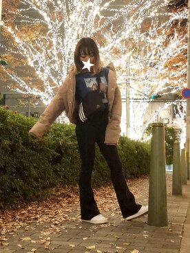 「ENVYM（アンビー）のアイテム（ダウンジャケット/コート）」を使った、まゆぴぴさん（レディース・158cm）の冬コーディネート