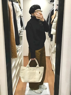 「THREAD-LINE（スレッドライン）のアイテム（バッグ）」を使った、yum2560088さん（レディース・157cm）の冬コーディネート