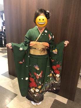 「振袖MODE（フリソデモード）のアイテム」を使った、m❤︎さん（レディース・154cm）の冬コーディネート