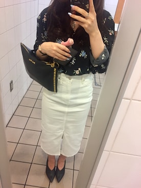 「miu miu（ミュウミュウ）のアイテム（クラッチバッグ）」を使った、m❤︎さん（レディース・154cm）の夏コーディネート