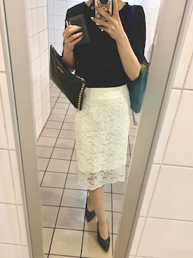 「miu miu（ミュウミュウ）のアイテム（クラッチバッグ）」を使った、m❤︎さん（レディース・154cm）の秋コーディネート