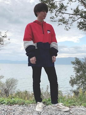 「韓国」｜「アイテム（スリッポン）」を使った、nissyさん（メンズ・167cm）の冬コーディネート