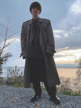 「オーバーコート」｜「アイテム（トレンチコート）」を使った、nissyさん（メンズ・167cm）の冬コーディネート