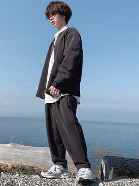 「WYM」｜「アイテム（ノーカラージャケット）」を使った、nissyさん（メンズ・167cm）の冬コーディネート