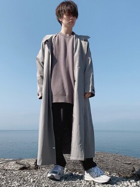 「韓国」｜「アイテム（ステンカラーコート）」を使った、nissyさん（メンズ・167cm）の春コーディネート