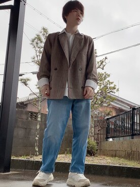loose double check tailored jacket/ルーズダブルチェックテーラード 