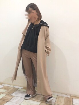 「WEGO（ウィゴー）のアイテム（ステンカラーコート）」を使った、shocoさん（レディース・153cm）の冬コーディネート