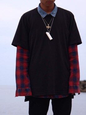 「Y-3（ワイスリー）のアイテム（Tシャツ/カットソー、ブラック系）」を使った、soutaさん（メンズ）の春コーディネート