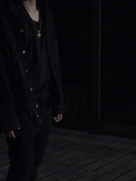 「StudioSEVENのアイテム（ジャケット/アウター、ブラック系）」を使った、soutaさん（メンズ）の春コーディネート