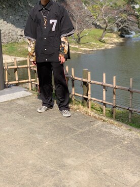 「GU（ジーユー）のアイテム（トップス、その他）」を使った、soutaさん（メンズ）の春コーディネート