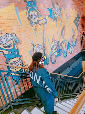 「大阪旅行」｜「アイテム（デニムジャケット）」を使った、あじゆさん（レディース・166cm）の春コーディネート