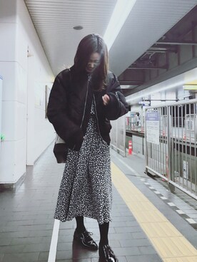 「Mila Owen」｜「アイテム（ブルゾン）」を使った、BessieMiさん（レディース・165cm）の冬コーディネート