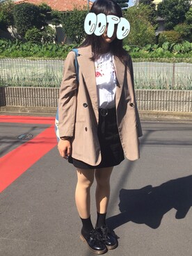 「me（ミイ）のアイテム（スカート）」を使った、ま な みさん（レディース・161cm）の秋コーディネート
