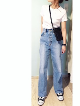 「リブクルーネックt」｜chieさん（レディース・150cm）の夏コーディネート