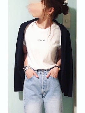「TODAYFUL（トゥデイフル）のメタルベンドバングル（バングル/リストバンド）」を使った、chieさん（レディース・150cm）の秋コーディネート