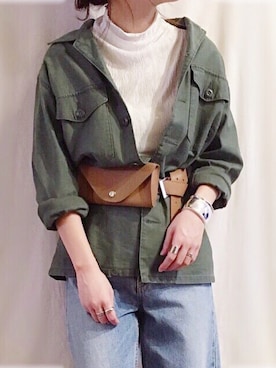 「TODAYFUL（トゥデイフル）のメタルベンドバングル（バングル/リストバンド）」を使った、chieさん（レディース・150cm）の春コーディネート