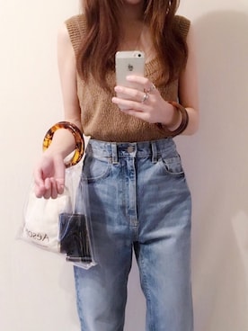 「ハイウエストストレートジーンズ」｜chieさん（レディース・150cm）の夏コーディネート