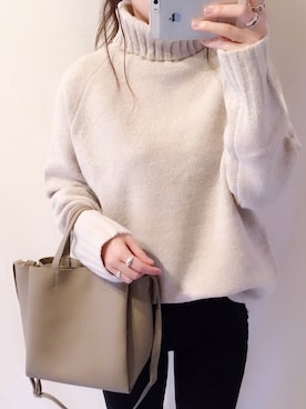 「PURPLE（パープル）のアイテム」を使った、chieさん（レディース・150cm）の冬コーディネート