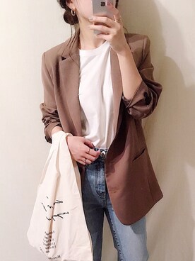 「ハイウエストストレートジーンズ」｜chieさん（レディース・150cm）の春コーディネート