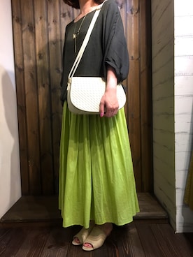 「rps（アールピーエス）のアイテム（サンダル）」を使った、Tokonameスタッフさん（レディース・160cm）の夏コーディネート