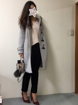 「Te chichi（テチチ）のアイテム（ダッフルコート）」を使った、YURIPEさん（レディース・164cm）の冬コーディネート