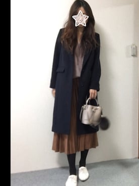 「Te chichi TERRASSE（テチチテラス）のアイテム（チェスターコート）」を使った、YURIPEさん（レディース・164cm）の冬コーディネート