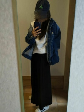 「GRL（グレイル）のアイテム（デニムジャケット）」を使った、Rさん（レディース・157cm）の春コーディネート