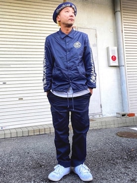 「Champion（チャンピオン）のアイテム（チノパンツ）」を使った、K2さん（メンズ・171cm）の冬コーディネート