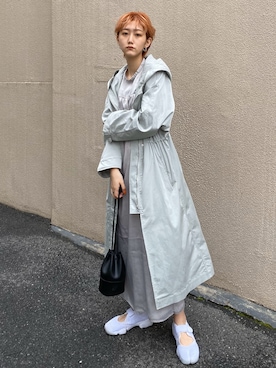 「アイテム（ワンピース/ドレス、シルバー系）」を使った、momocoさん（レディース・164cm）の春コーディネート