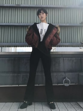 「N2B」｜「アイテム（ブルゾン）」を使った、momocoさん（レディース・164cm）の秋コーディネート