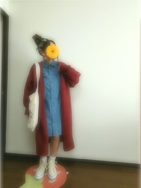 「アイテム（シャツワンピース）」を使った、かなっぺ♡プチプラさん（レディース・150cm・20代）の冬コーディネート
