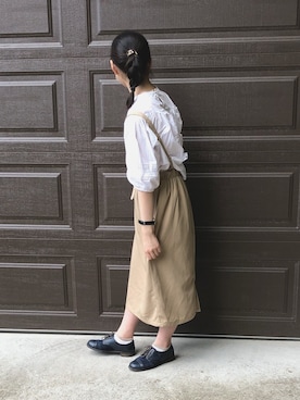 「NICE CLAUP（ナイスクラップ）のアイテム（オールインワン・サロペット）」を使った、まめさん（レディース・155cm）の夏コーディネート