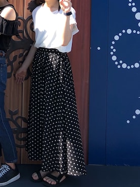 「W DOT（ダブルドット）のアイテム」を使った、まめさん（レディース・156cm）の夏コーディネート
