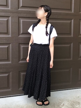 「present（プレゼント）のアイテム（イヤリング）」を使った、まめさん（レディース・158cm）の夏コーディネート