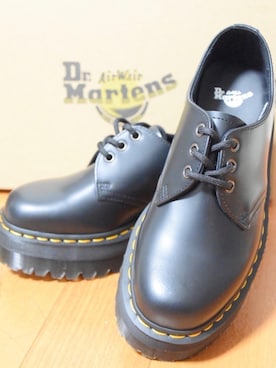 「Dr. Martens（ドクターマーチン）のDr.Martens 1461 QUAD 厚底レースアップローファー（ローファー、ブラック系）」を使った、seさん（レディース・166cm）の冬コーディネート