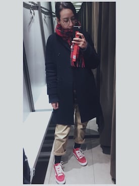 「R（アール）のアイテム（ジャケット/アウター）」を使った、acowhiteさん（レディース・167cm）の冬コーディネート