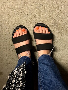 「ハイウエストストレートジーンズ」｜「アイテム（ワンピース/ドレス）」を使った、nanaさん（レディース・154cm）の夏コーディネート