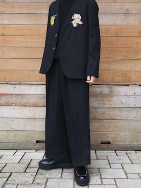 「韓国コーデ」｜「アイテム（ノーカラージャケット）」を使った、takumi okamotoさん（メンズ・168cm）の春コーディネート